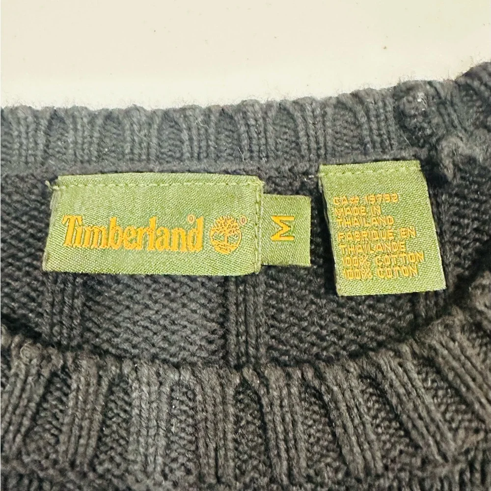 Timberland‎ Knit Pullover Sweater 100% Cotton Men’s M Black